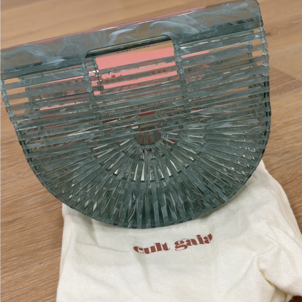 Cult Gaia Teal Acrylic Clutch